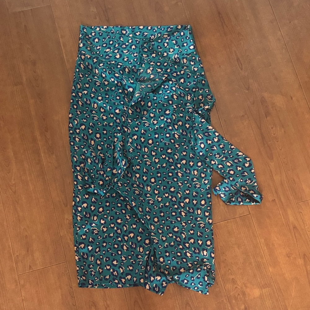 Never Fully Dressed Teal Leopard Print Skirt